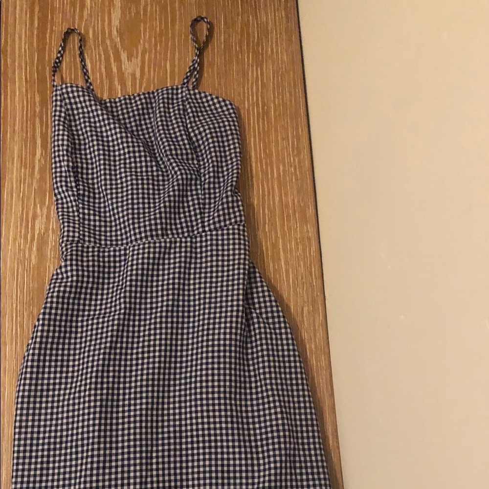 Gingham baby and white sundress